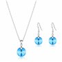 Philip Jones Ensemble aigue-marine en argent sterling créé avec des cristaux Zircondia®