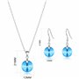 Philip Jones Ensemble aigue-marine en argent sterling créé avec des cristaux Zircondia®