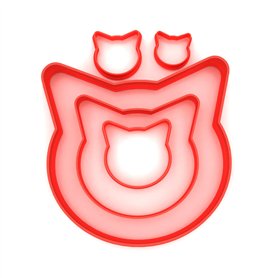 Custom Cutters Lot de 5 emporte-pièces en forme de tête de chat en plastique pour pâtisserie