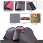 Outsunny Tente de camping pour 4 personnes avec 2 chambres - Abri résistant aux intempéries - Abri de pêche, randonnée, festival