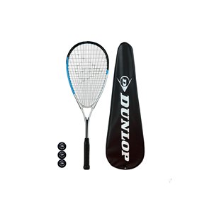 Dunlop Hyper Lite Nano Raquette de squash Housse de protection complète et 3 balles de squash