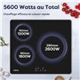 Ciarra CABBIH3-C Plaque à Induction Encastrable 59 cm, 9 Niveaux de Puissance, Verre Microcristallin, Tactile, 5600W, 3 Zones, M