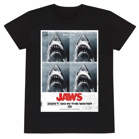 Jaws T Shirt à Manches Courtes Don´t Go in The Water Noir Unisexe