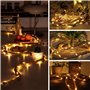 Litinliv Guirlande Lumineuse LED en Corde de Chanvre, 300cm 60 LEDs, Fonctionne à Batterie, 8 Modes, Télécommande, pour Intérieu