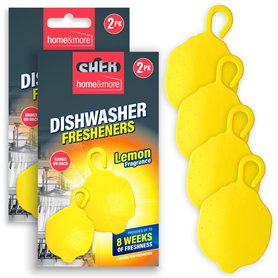 SOL Lot de 4 désodorisants à suspendre pour lave-vaisselle - Parfum citron - Obtenez une vaisselle plus propre et une odeur fraî