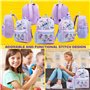 Disney Stitch Sac a Dos Set 4 Pièces avec Bouteille d'eau Trousse Kawaii Sac a Lunch Cartable Fille Fournitures Scolaires