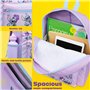 Disney Stitch Sac a Dos Set 4 Pièces avec Bouteille d'eau Trousse Kawaii Sac a Lunch Cartable Fille Fournitures Scolaires