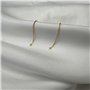 Boucles d'Oreilles Chaînettes Perlées en Argent Plaqué Or Jaune