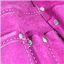 SPARES2GO Ceinture porte-outils de jardinage rose double cuir 11 poches support violet réglable daim