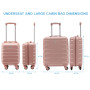 Flight Knight Ensemble De 2 Valises Rigides Legeres en ABS 4 Roues 45x36x20 cm + 56x45x25 EasyJet Taille Max pour Le Dessus Et D
