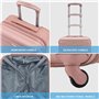Flight Knight Ensemble De 2 Valises Rigides Legeres en ABS 4 Roues 45x36x20 cm + 56x45x25 EasyJet Taille Max pour Le Dessus Et D