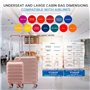 Flight Knight Ensemble De 2 Valises Rigides Legeres en ABS 4 Roues 45x36x20 cm + 56x45x25 EasyJet Taille Max pour Le Dessus Et D