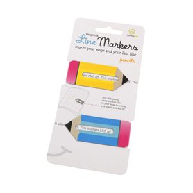 Bookchair Vertrieb Line Markers (crayons/crayons) – Lot de 2 marque-pages magnétiques – Marque la ligne sur la page