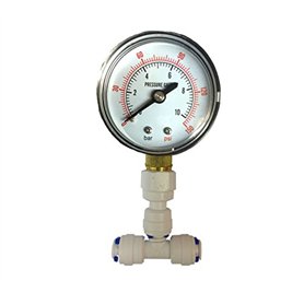 The Water Filter Men Manomètre pour système d'osmose inverse d'aquarium RO avec 1/4