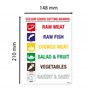 stika.co Panneau autocollant en vinyle avec code couleur pour la sécurité alimentaire - Format A5 - 148 x 210 mm