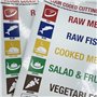 stika.co Panneau autocollant en vinyle avec code couleur pour la sécurité alimentaire - Format A5 - 148 x 210 mm