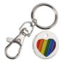 Porte-clés LGBT en forme de cœur arc-en-ciel - 12 faces