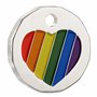 Porte-clés LGBT en forme de cœur arc-en-ciel - 12 faces