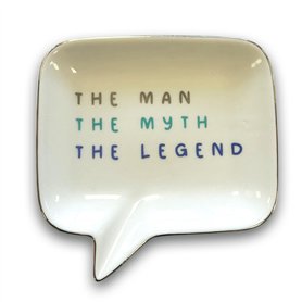 LK LKTT006 Plateau à bijoux en céramique avec inscription « The Man The Myth The Legend »