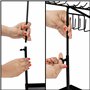 BELLE VOUS Présentoir à Bijoux - (42x29cm) Porte-Bijoux en Métal Noir avec 30 Crochets et Plateau - Réglable Support Organisateu
