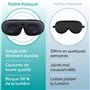 Medi Grade Masque Noir 3D [4pc] Masque de Nuit Entièrement Occultant, Masque Femme et Homme en Maille Respirable avec Sangle Aju