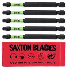 Saxton TX30 Lot de 5 embouts de tournevis à percussion magnétiques Torx résistants 89 mm compatibles avec Dewalt