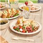 HAAGO 90 Assiettes Jetables en Bagasse de Canne à Sucre - Écologique & Compostable (3 Compartiments, 26 CM)