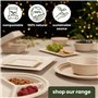 HAAGO 90 Assiettes Jetables en Bagasse de Canne à Sucre - Écologique & Compostable (3 Compartiments, 26 CM)