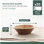 HAAGO 20 Bols en Feuilles de Palmier (180ml, Ronds) Compostables et Jetables - Vaisselle de Pique-nique et d'Extérieur Écologiqu