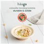 HAAGO 20 Bols en Feuilles de Palmier (180ml, Ronds) Compostables et Jetables - Vaisselle de Pique-nique et d'Extérieur Écologiqu