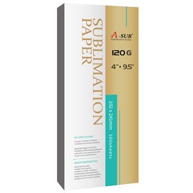 A-SUB Lot de 100 feuilles de papier de sublimation pour tasse - 120 g/m² - 102 x 241 mm - Compatible avec imprimantes à sublimat