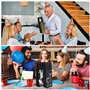 BELLE VOUS Sac Cadeau Bouteille de Vin Noir (Lot de 12) - 4 Motifs - Etui Cadeau Bouteille avec Poignées à Corde - Emballage Cha