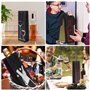BELLE VOUS Sac Cadeau Bouteille de Vin Noir (Lot de 12) - 4 Motifs - Etui Cadeau Bouteille avec Poignées à Corde - Emballage Cha