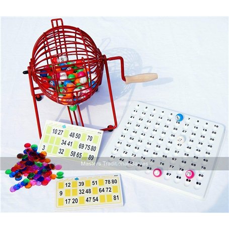 Masters Traditional Games Home Bingo Set - Metal Bingo Cage