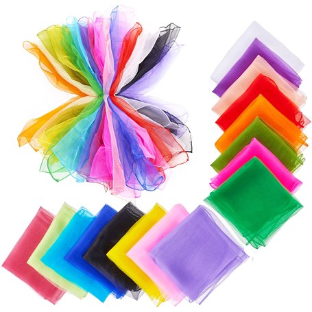 THE TWIDDLERS - 32 Écharpes de Danse Multicolores pour Bébé - Écharpes en Tissu Soie Sensorielles pour Enfants - Ribbons Sensori
