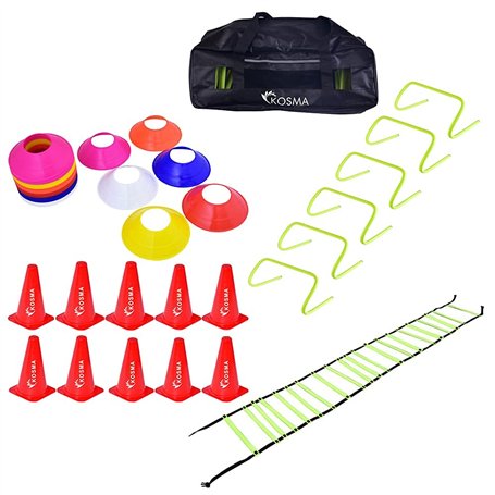 Kosma Pack de 58pc Kit d'entraînement de Football - 6 Obstacles d'agilité 9 "