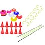Kosma Pack de 58pc Kit d'entraînement de Football - 6 Obstacles d'agilité 9 ", 10 cônes de signalisation 9", 40 Mini cônes de ma