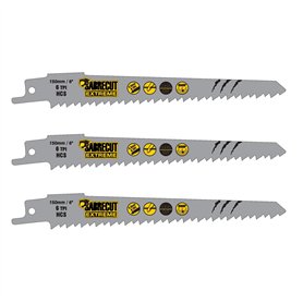 3 x SabreCut SCRS644D_3 150 mm 6 TPI S644D Lames de scie sabre à coupe rapide pour bois compatibles avec Bosch Dewalt Makita et
