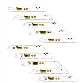 10 x SabreCut SCRS922HF_10 150 mm 10 TPI S922HF Coupe rapide du bois et du métal Lames de scie sabre compatibles avec Bosch Dewa
