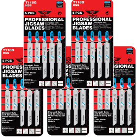 25 lames de scie sauteuse à métaux TopsTools T118G compatibles avec Bosch