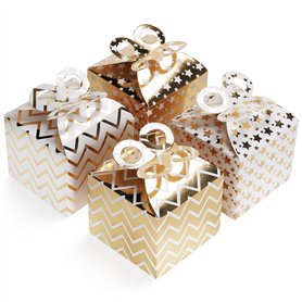 Belle Vous Boite Cadeau Carton Kraft Dorée et Blanche avec Nœud (Lot de 36) – 9