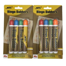 Lot de 8 tampons de bingo de couleurs assorties