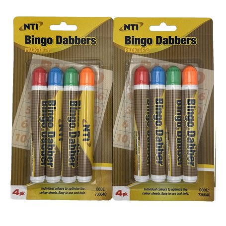 Lot de 8 tampons de bingo de couleurs assorties