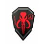 Patch Nation Écusson Bounty Hunter Boba Fett Mandalorian Bantha Skull en PVC noir pour paintball
