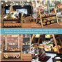 HEFTMAN Presentoir Aperitif Buffet à 2 Étages en Ardoise - Plateau de Service Presentation Gateau Rustique Pliable pour Thé de L
