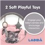 LADIDA Transat pour bébé avec musique apaisante et vibration, adorable motif fleur de prunier (148)