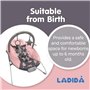 LADIDA Transat pour bébé avec musique apaisante et vibration, adorable motif fleur de prunier (148)