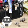 Vesaneae Lot de 4 Porte-Stylo en Métal, Clips de Porte-Stylo Argent, Organisateur de Stylo, Porte-Stylos à Deux Trous/Trois Trou