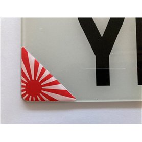 Gelz Autocollant pour plaque d'immatriculation Motif soleil levant du Japon Rouge/blanc 55 mm