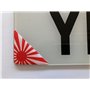 Gelz Autocollant pour plaque d'immatriculation Motif soleil levant du Japon Rouge/blanc 55 mm